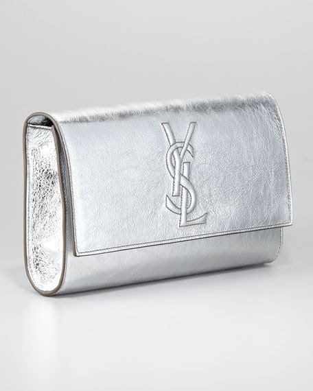 ysl clutch silver price|saint laurent evening clutch.